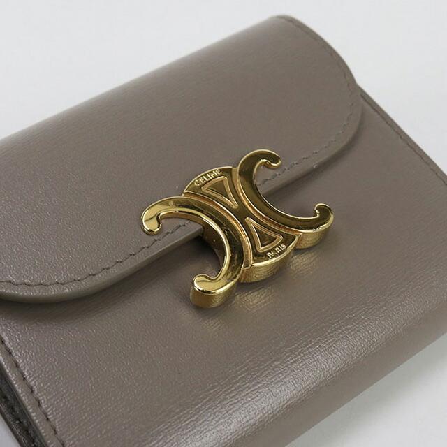 【希少カラー】CELINE トリオンフ　フラップウォレット グレー 三つ折り財布 TRIOMPHE セリーヌ CELINE トリオンフ スモール フラップウォレット 三