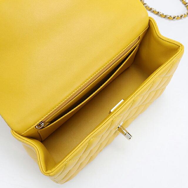 シャネル CHANEL マトラッセ バケット ショルダーバッグ バッグ レザー レディース イエロー系 AS0577 【中古】 CHANEL - シャネル CHANEL マトラッセ バケット ショルダーバッグ