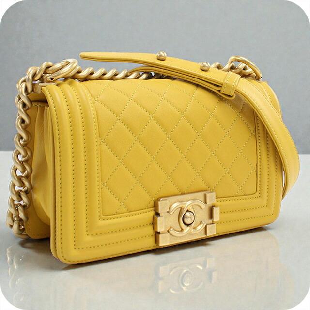 CHANEL シャネル ナイロン チェーンショルダーバッグ イエロー CHANEL（シャネル） 中古 ショルダーバッグ レディース ブランド