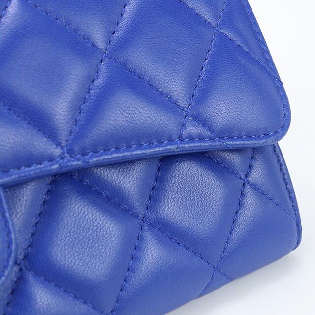 シャネル 長財布 ニ折小銭入付き マトラッセ ブルー CHANEL（シャネル） 中古 長財布ニ折小銭入付き レディース ブランド