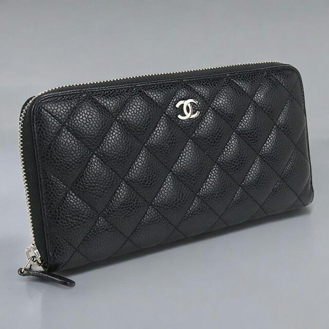 中古 シャネル 長財布ラウンドファスナー レディース ブランド  