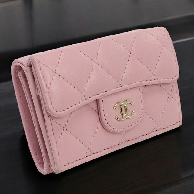 美品☆シャネルスモールウォレット三つ折財布 美品☆シャネルスモールウォレット三つ折財布