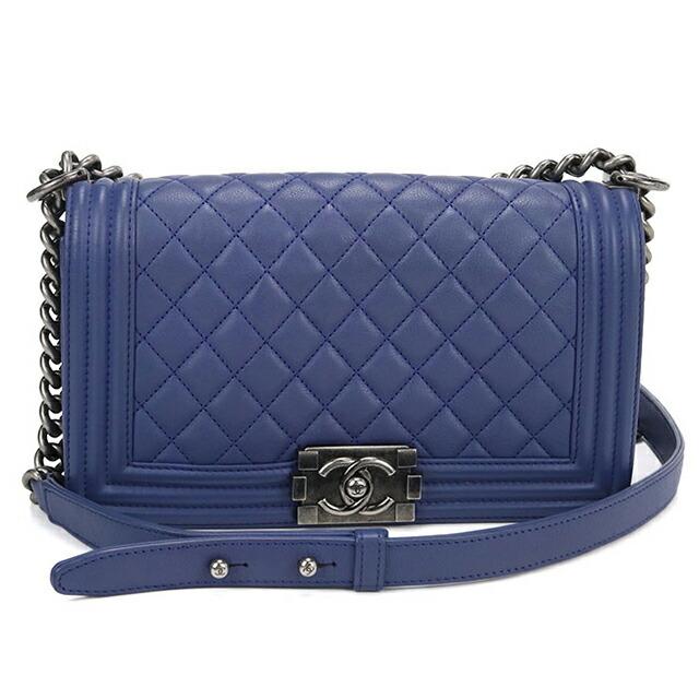 CHANEL シャネル/ボーイシャネルチェーンショルダー/青/SV金具/A67086/225*****/Aランク/88【中古】 CHANEL シャネル/ボーイシャネルチェーンショルダー/青/SV金具/A67086
