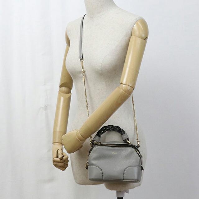 中古 クロエ ハンドバッグ レディース ブランド CHLOE ダリア 2WAY レザー グレー バッグ_10