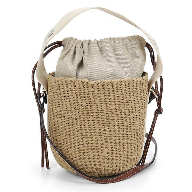 Chloe クロエ かごバッグ  ベージュ 【古着】【中古】【送料無料】 中古・古着通販】Chloe (クロエ) レザーコンビカゴバッグ ブラウン