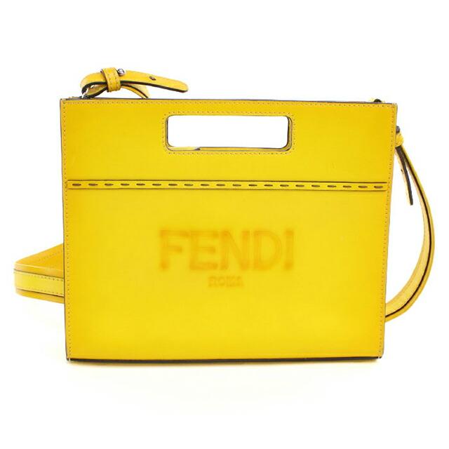 中古 フェンディ ハンドバッグ レディース ブランド FENDI ショッパースモール 2WAY レザー 7VA547 イエロー_1