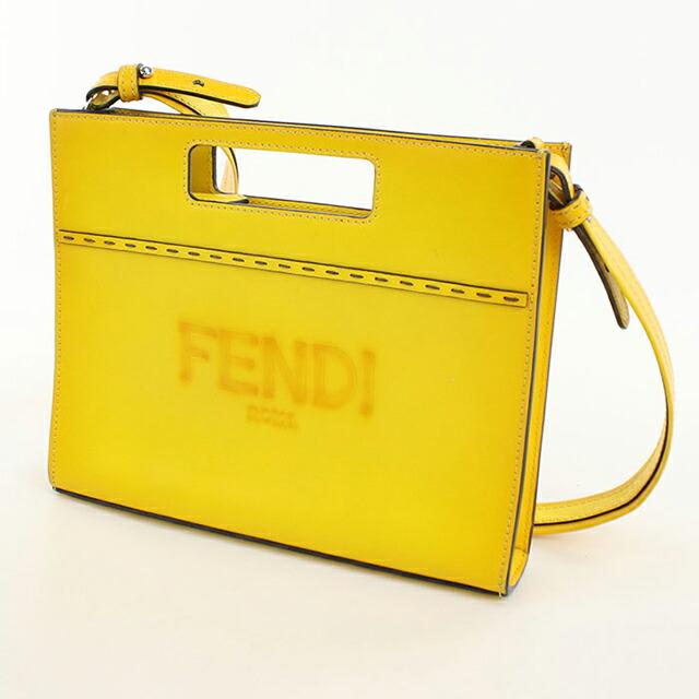 中古 フェンディ ハンドバッグ レディース ブランド FENDI ショッパースモール 2WAY レザー 7VA547 イエロー_2