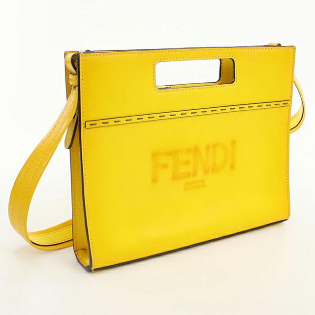 中古 フェンディ ハンドバッグ レディース ブランド FENDI ショッパースモール 2WAY レザー 7VA547 イエロー_3