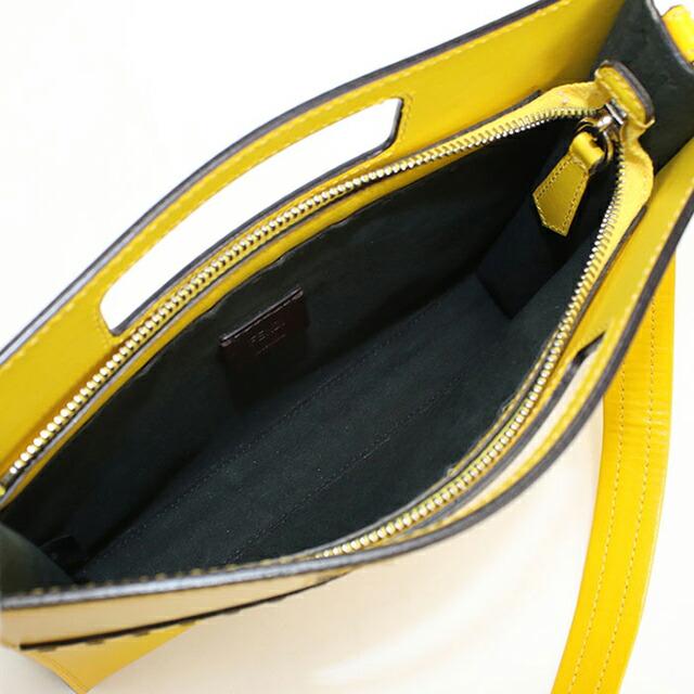 中古 フェンディ ハンドバッグ レディース ブランド FENDI ショッパースモール 2WAY レザー 7VA547 イエロー_5