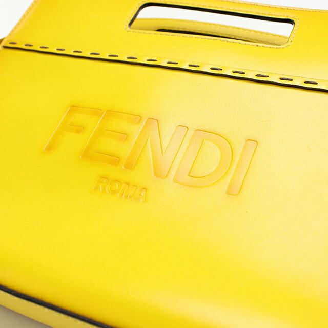 中古 フェンディ ハンドバッグ レディース ブランド FENDI ショッパースモール 2WAY レザー 7VA547 イエロー_7