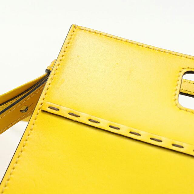 中古 フェンディ ハンドバッグ レディース ブランド FENDI ショッパースモール 2WAY レザー 7VA547 イエロー_8
