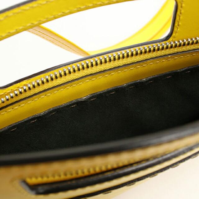 中古 フェンディ ハンドバッグ レディース ブランド FENDI ショッパースモール 2WAY レザー 7VA547 イエロー_9