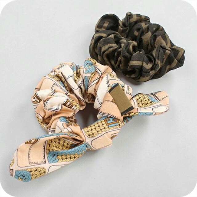 FENDI フェンディ 美品 シュシュ 2点セット FENDI（フェンディ） 中古 シュシュ レディース ブランド ズッカ 2個