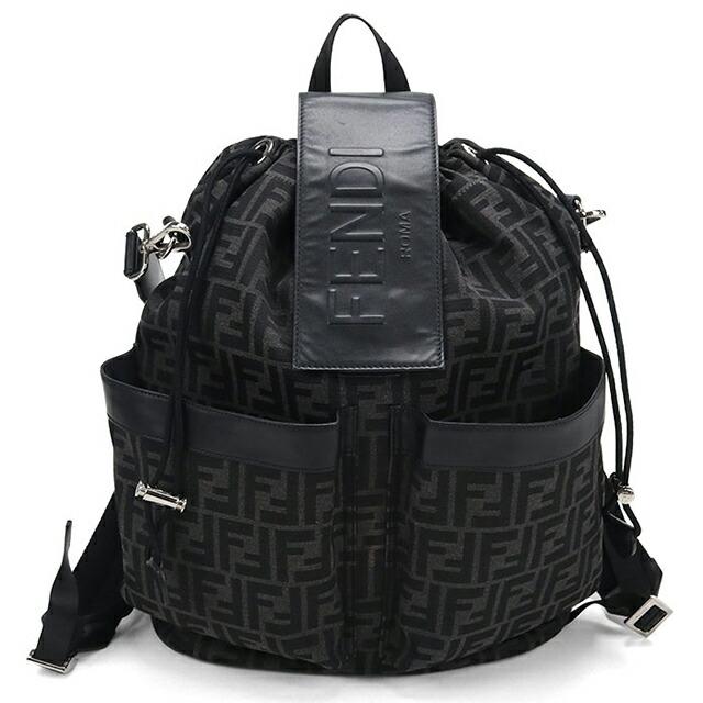 B*m様 FENDI FFエンボス レザー バックパック リュック ブラック FENDI（フェンディ） 中古 リュック メンズ ブランド FENDI FF