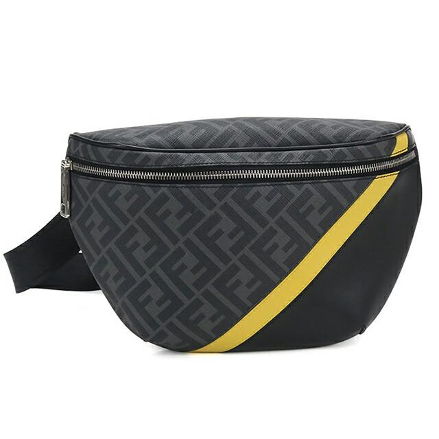 フェンディ ダイアゴナル ベルトバッグ ボディバッグ メンズ 黒 レザー 人気 FENDI（フェンディ） 中古 ボディバッグ メンズ ブランド ダイアゴナル