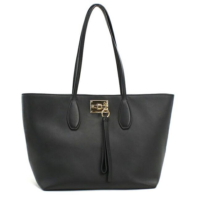 【美品】Ferragamo ガンチーニ トートバッグ レザー ブラック FERRAGAMO（フェラガモ） 中古 トートバッグ レディース ブランド