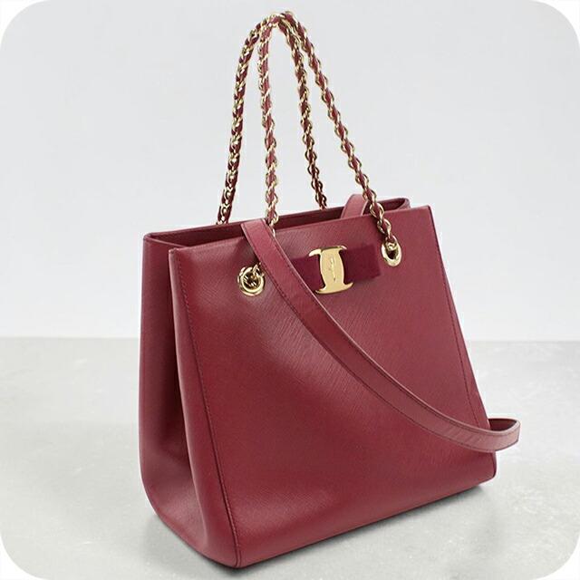 【美品】 Ferragamo ヴァラリボン ハンドバッグ 2Way パーティー FERRAGAMO（フェラガモ） 中古 トートバッグ レディース ブランド