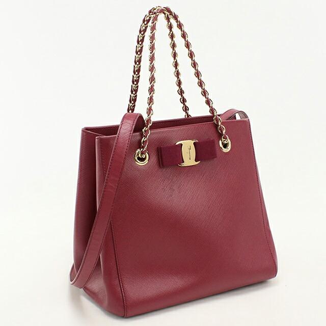 Salvatore Ferragamo ヴァラリボン トートバッグ レザー FERRAGAMO（フェラガモ） 中古 トートバッグ レディース ブランド