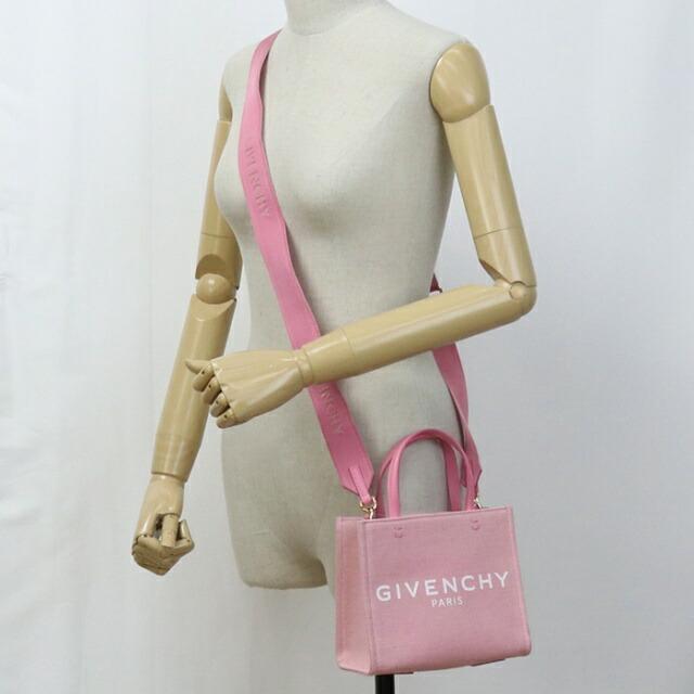 本物 ジバンシィ GIVENCHY ロゴ ラインストーン ショルダーバッグ トートバッグ キャンバス ブラック ピンク イエロー バッグ 中古 GIVENCHY - 本物 ジバンシィ GIVENCHY ロゴ ラインストーン ショルダー