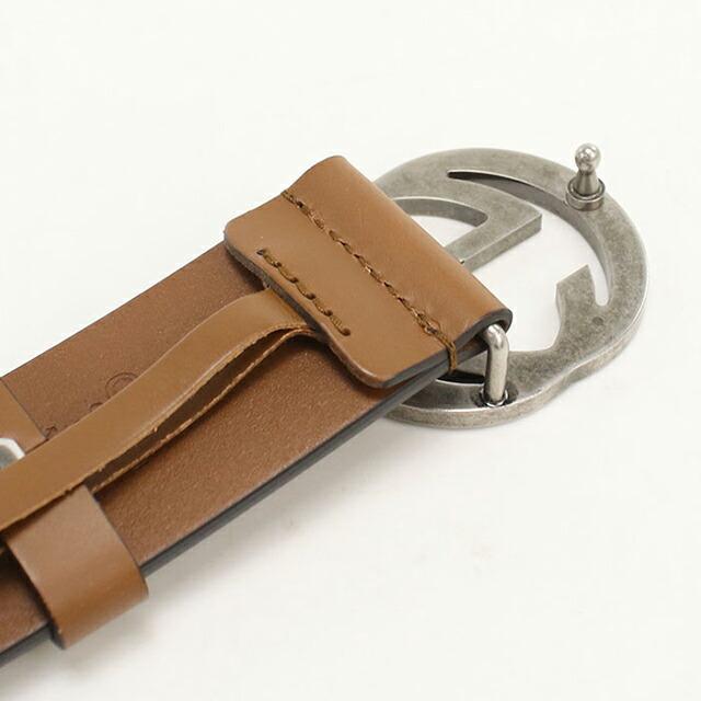 GUCCI ブラウンレザーベルト ロッキングG GUCCI（グッチ） 中古 ベルト メンズ ブランド インターロッキングG