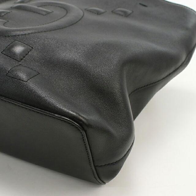 中古 グッチ トートバッグ レディース ブランド GUCCI GGエンボス チェーン レザー 453561 ブラック_8