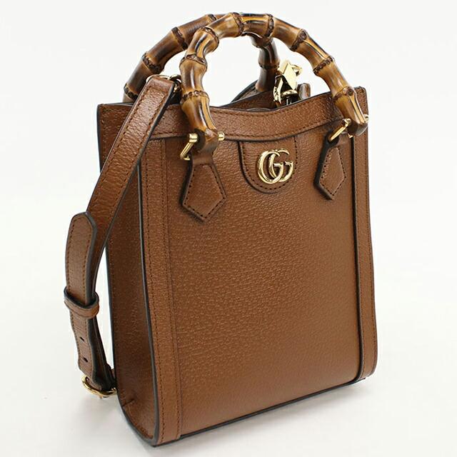 グッチ 2way ビジネスバッグ ディアマンテ レザー ブラウン A4可 GUCCI（グッチ） 中古 トートバッグ レディース ブランド ダイアナ