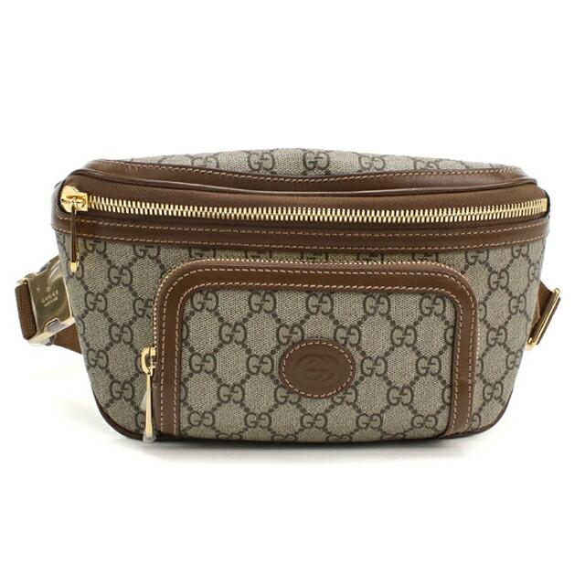 中古 グッチ ボディバッグ メンズ ブランド GUCCI インターロッキングG ベルトバッグ 733240 ベージュ