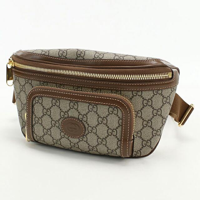 中古 グッチ ボディバッグ メンズ ブランド GUCCI インターロッキングG ベルトバッグ 733240 ベージュ