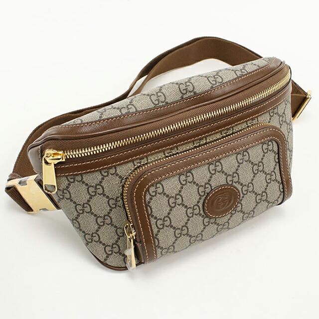 中古 グッチ ボディバッグ メンズ ブランド GUCCI インターロッキングG ベルトバッグ 733240 ベージュ