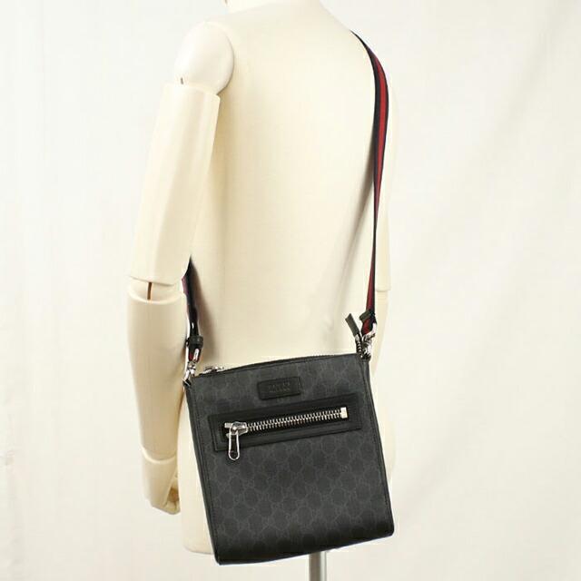 GUCCI グッチ メッセンジャーバッグ GGスプリーム ブラック 斜め掛け GUCCI（グッチ） 中古 斜め掛け ショルダーバッグ メンズ ブランド