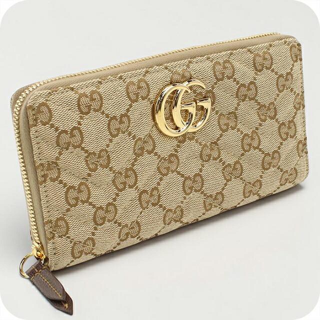 313 極上美品 GUCCI グッチ マーモント 長財布 ラウンドファスナー GUCCI（グッチ） 中古 長財布ラウンドファスナー レディース ブランド
