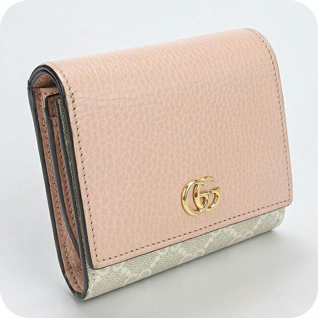 GUCCI　２つ折り財布　ダブルG ミディアム ウォレット ベージュ　グッチ GUCCI（グッチ） 中古 二つ折り財布 二折財布 コンパクト レディース