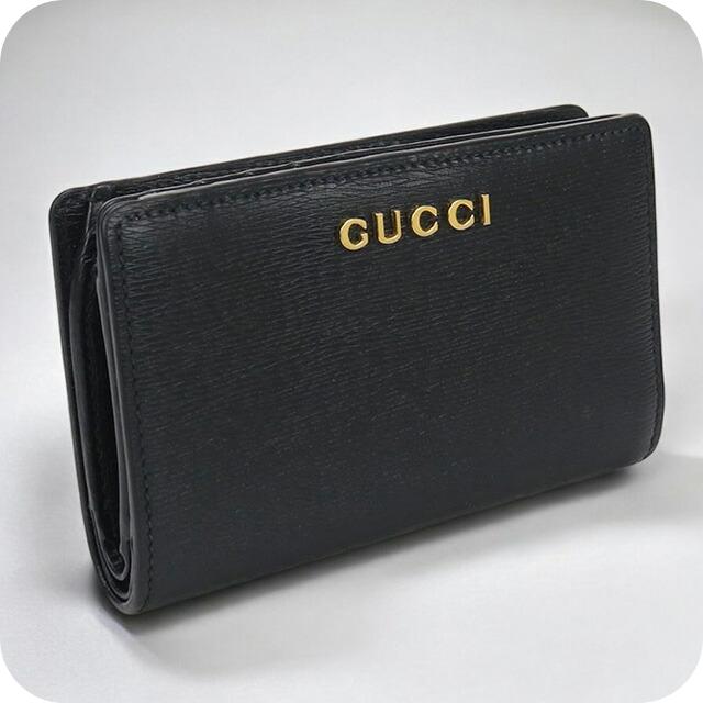 GUCCI 中古 グッチ 二折財布 レディース ブランド スクリプト カード  
