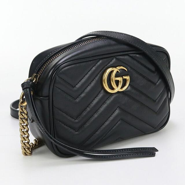 Gucci 黒 ショルダーバッグ ブラック GGマーモント ミニカメラバッグ GGマーモント〕ミニ カメラバッグ ・ブラックレザー | GUCCI公式