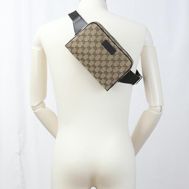 GUCCI ボディバッグ GGキャンバス ベージュ・ブラック GUCCI（グッチ） 中古 ボディバッグ メンズ ブランド GUCCI GG