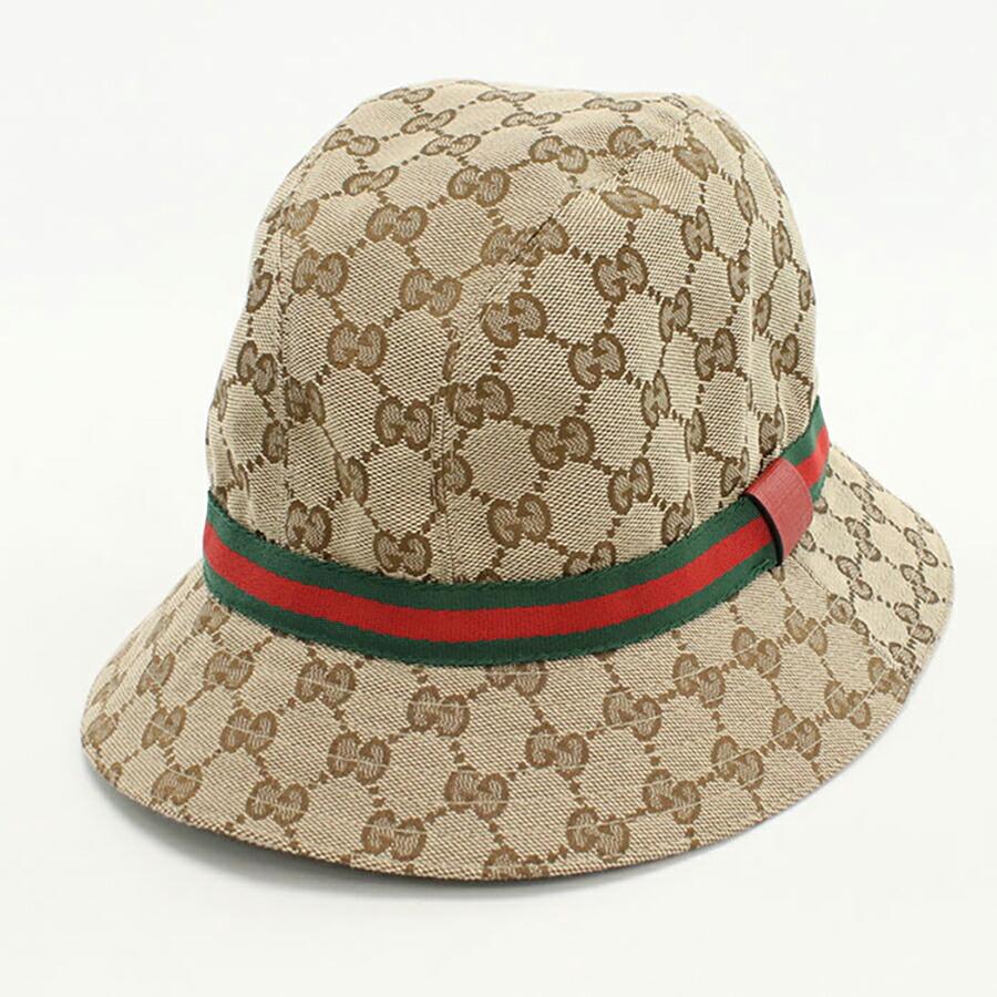 中古 グッチ ハット キッズ ブランド GUCCI チルドレンズ オリジナルGG フェドラハット 411790 ベージュ 帽子の画像