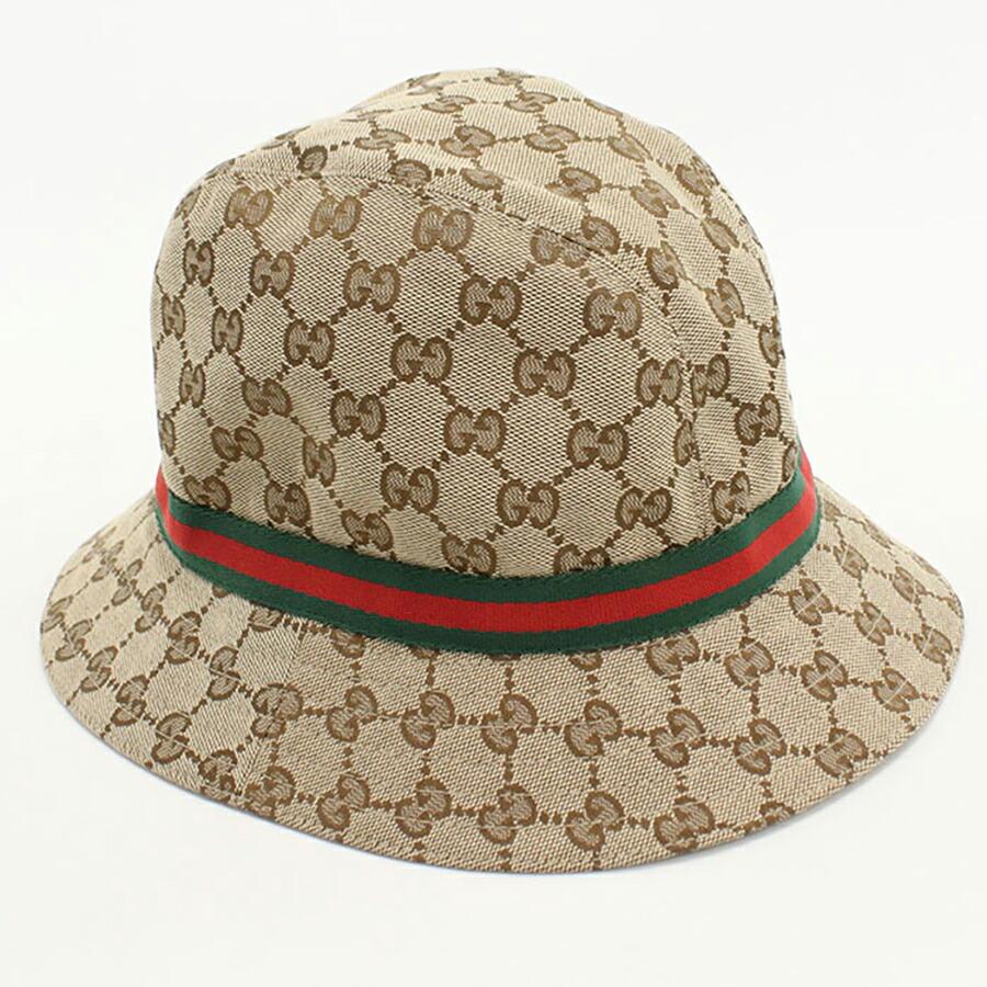 中古 グッチ ハット キッズ ブランド GUCCI チルドレンズ オリジナルGG フェドラハット 411790 ベージュ 帽子の画像