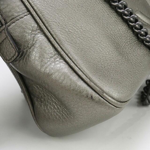 GUCCI ソーホー チェーンショルダーバッグ シルバー系 レザー グッチ 美品 GUCCI（グッチ） 中古 ショルダーバッグ レディース ブランド ソーホー