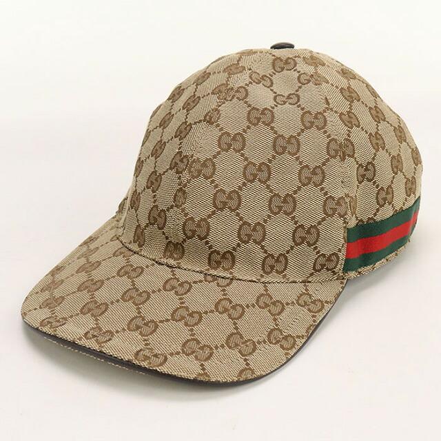 GUCCI グッチ キャンバス ベースボールキャップ 帽子 ベージュ58 M GUCCI（グッチ） 中古 キャップ メンズ ブランド GUCCI GGキャンバス
