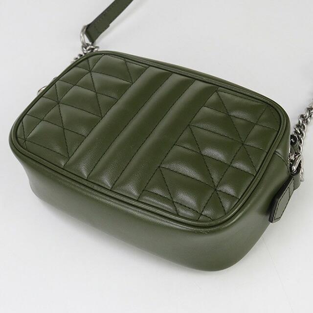 未使用級　グッチ　ケース　マーモント　GG　レザー　カーキ GUCCI（グッチ） 中古 ショルダーバッグ レディース ブランド GUCCI GG