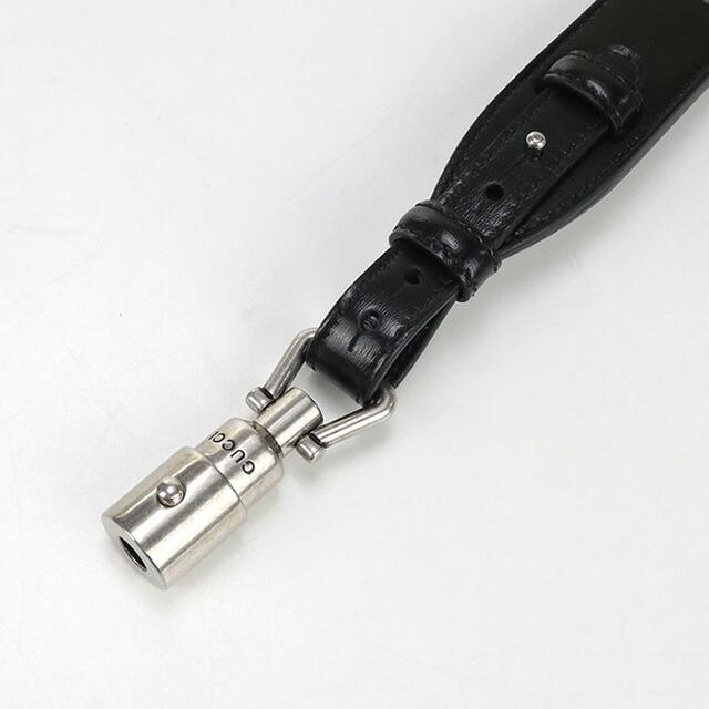 未使用 GUCCI グッチ 本革 レザー ベルト ブラック/ボルドー グッチ ベルト メンズ シグネチャー レザー 本革 GGディテール付