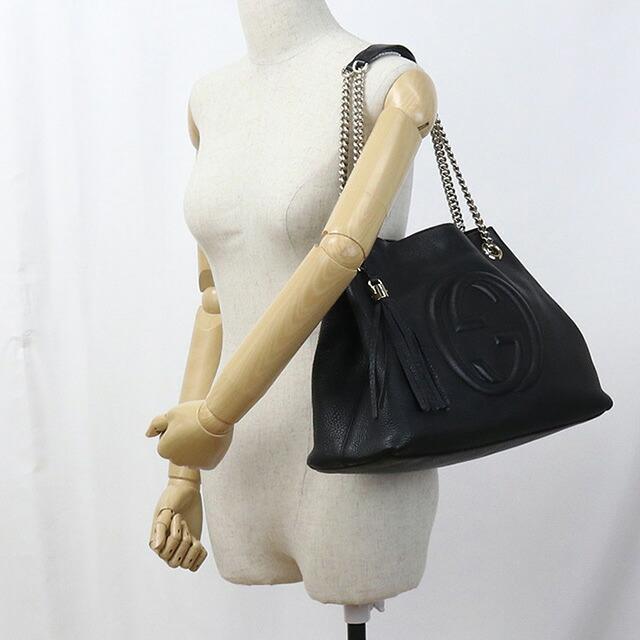 GUCCI グッチ チェーントートバッグ ソーホー レザー【中古】