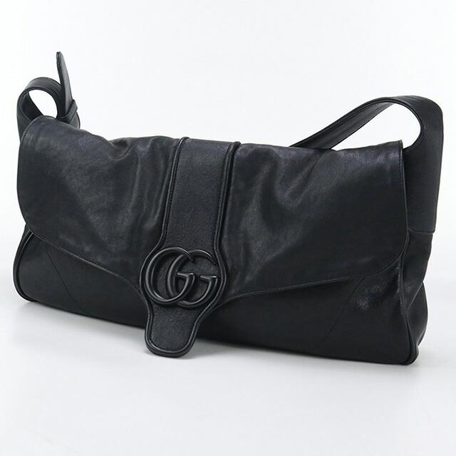 GUCCI ブラック ショルダーバッグ 【中古】 中古・古着通販】GUCCI (グッチ) ショルダーバッグ GG ブラック