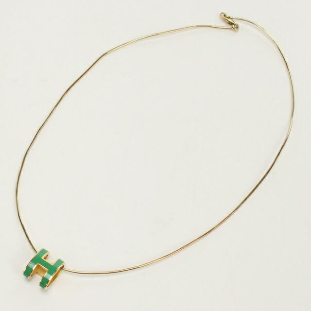 HERMES 中古 エルメス ネックレス レディース ブランド POP H グリーン 