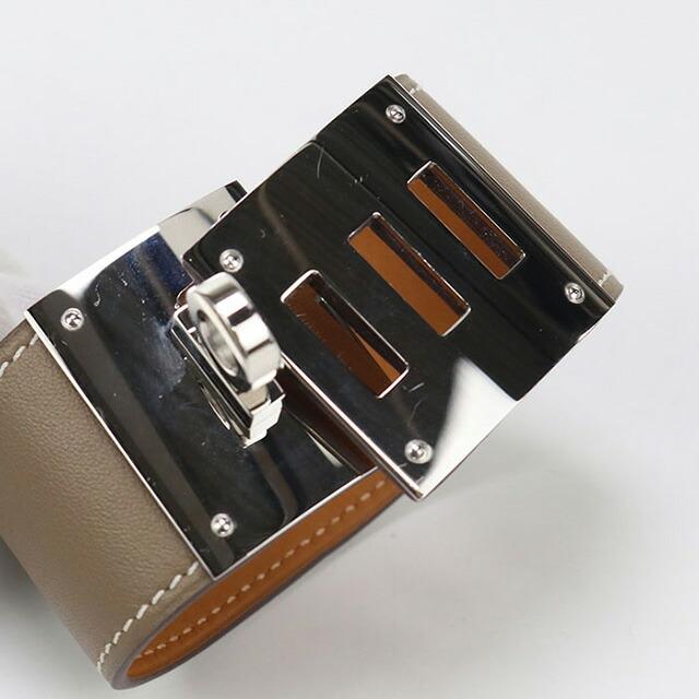 HERMES グレー ケリードッグ　レザーバングル HERMES グレー ケリードッグレザーバングル