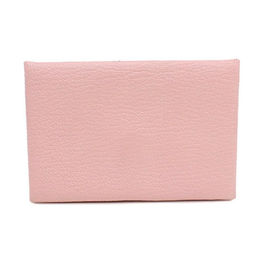 エルメス　ガルヴィ　名刺入れ　ピンク エルメス)モーヴ・シルベストル☆カルヴィ☆カードケース