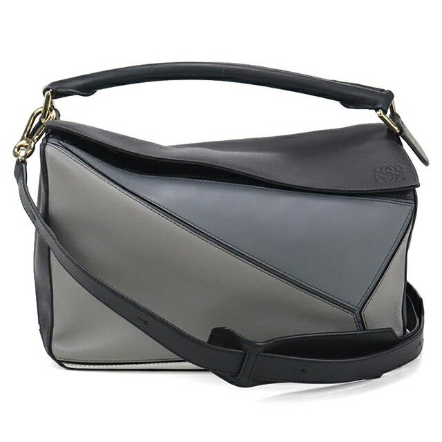 ロエベ LOEWE パズルバッグ ミディアム 2WAY レザー ショルダーバッグ【中古】 LOEWE（ロエベ） 中古品 パズルバッグ ミディアム ホワイト カーフ