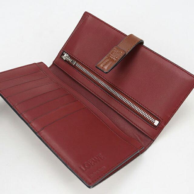 ロエベ レザー ラージバーティカルウォレット 長財布 レッド レディース LOEWE ロエベ / ラージバーティカルウォレット 二つ折り長財布 ソフト
