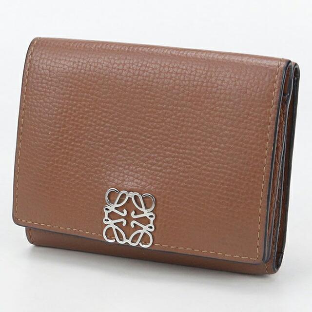 LOEWE アナグラム トライフォールド ウォレット 三つ折り財布 ブラウン系 LOEWE（ロエベ） 中古 三つ折り財布 レディース ブランド アナグラム