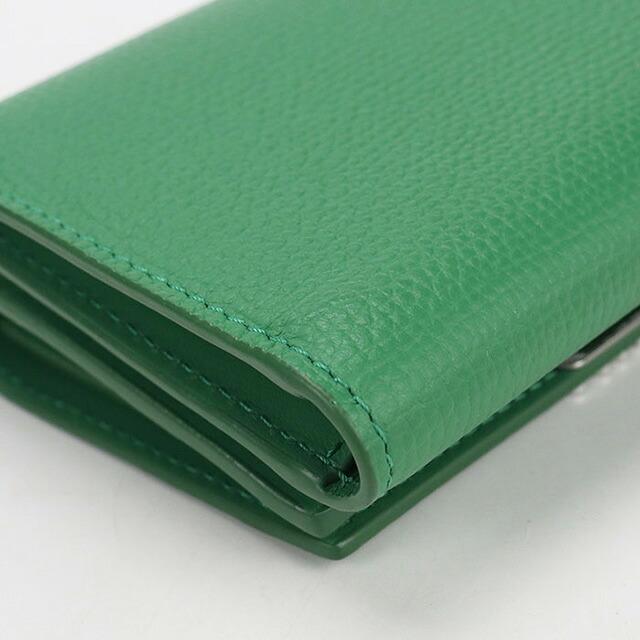 【美品】ロエベ　アナグラム　レザー　トライフォールド　折財布　グリーン　776 LOEWE（ロエベ） 中古 三折財布 レディース ブランド アナグラム